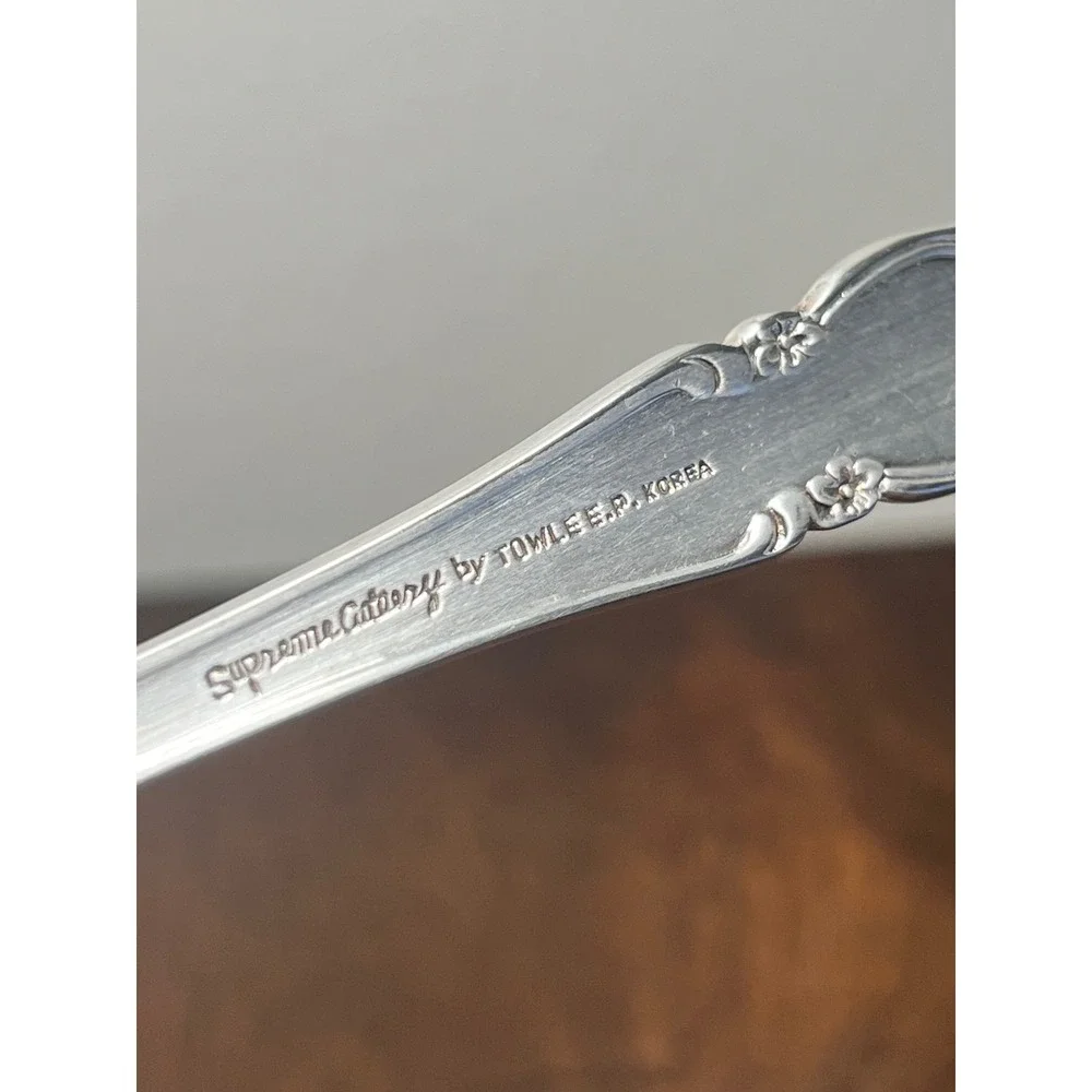 Towle Supreme Cutlery Silver Plated Vintage Serving Set Silver 4pc Floral Korea